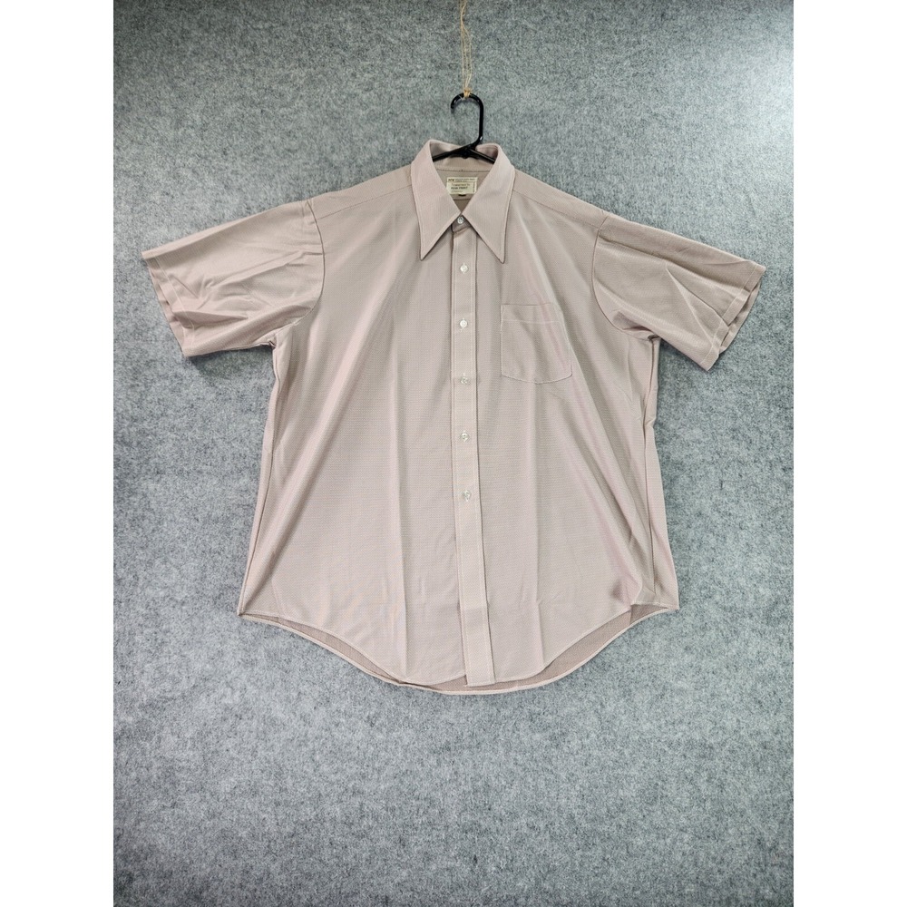 Vtg Towncraft Shirt  Mens‎ 17 Polyester Nylon Disco Collar MCM Atomic 60s 70s